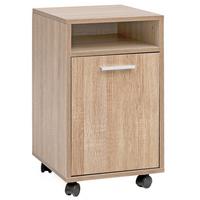 ROLLCONTAINER 2 Türfächer Ablage Rollen Mit Bremsen OSSOLA, Beige 33x38x60 cm - Beige/Schwarz, Holz/Kunststoff (33/60/38cm) - KADIMA DESIGN