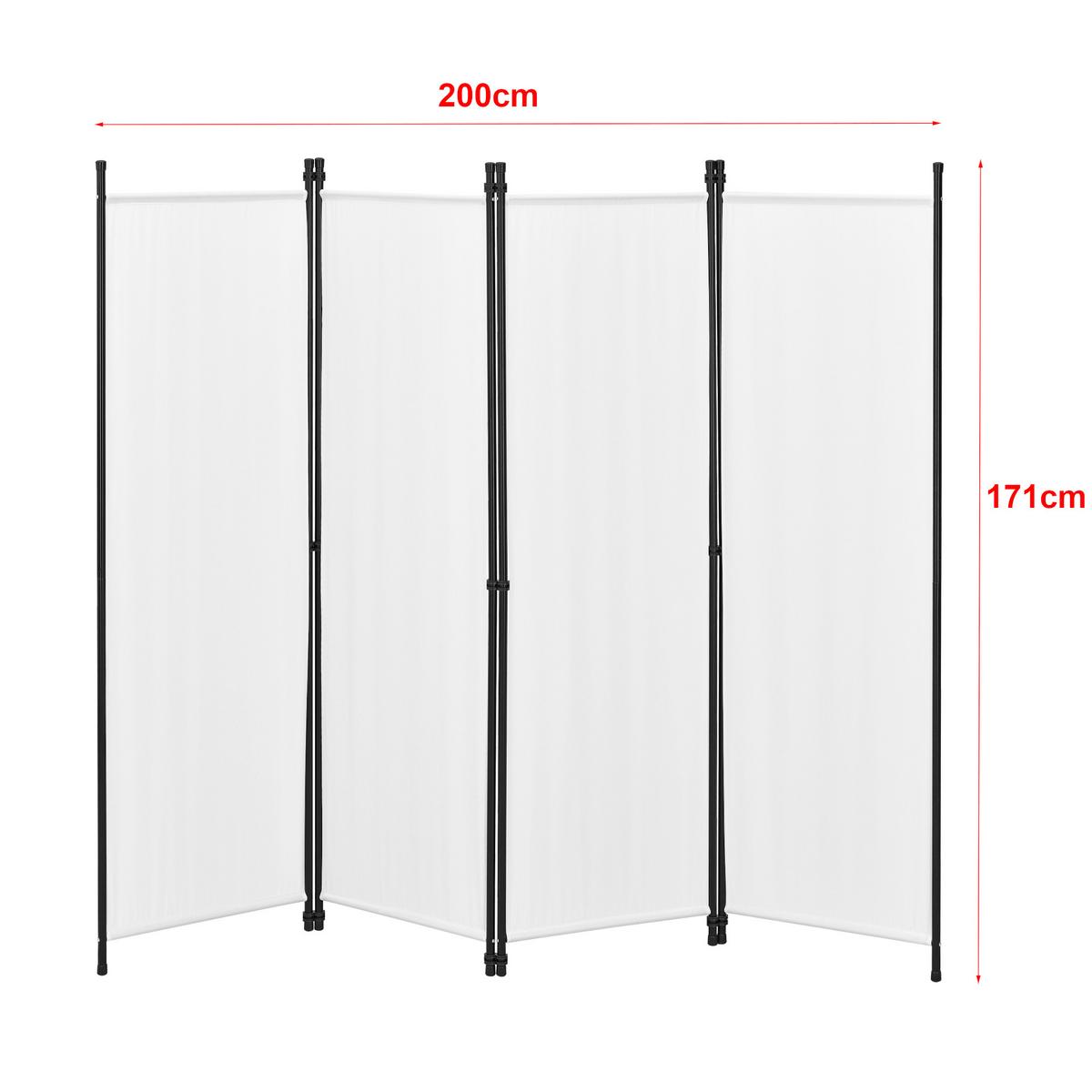 SICHTSCHUTZ Huesca - Weiß, Textil/Metall (200/2cm) - [en.casa]