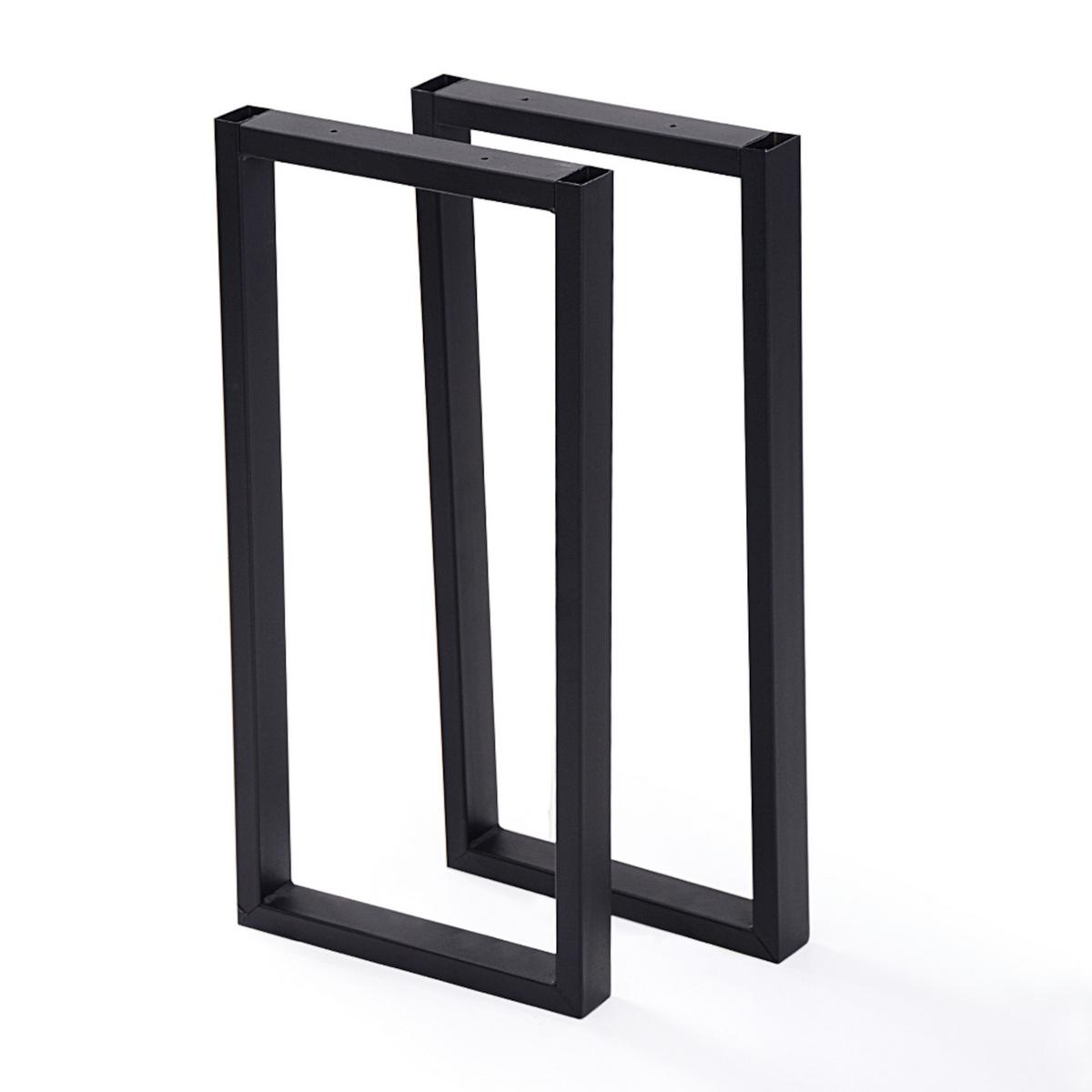 TISCHGESTELL-SET 2 TLG. Møldrup - Schwarz, Metall (27/56/4cm) - [en.casa]