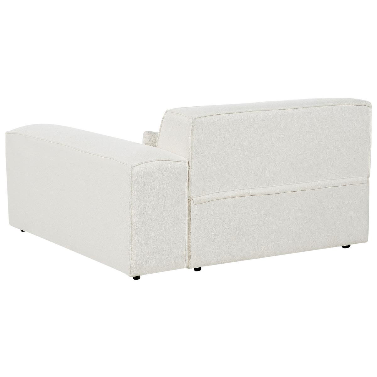 CHAISELONGUE-LINKSSEITIGE Bouclé Cremeweiß Hellnar - Creme/Weiß, Textil (102/70/176cm) - Beliani