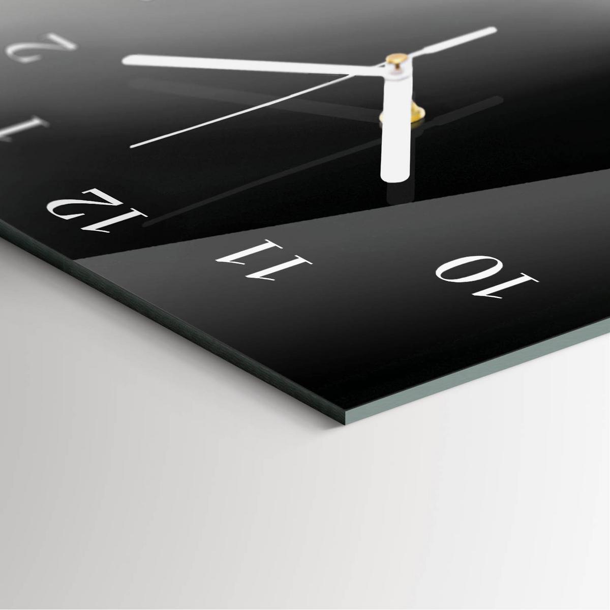 WANDUHR aus Glas 30x60 cm - Klaviertasten - Grau, Glas (30/60/0.4cm) - TULUP