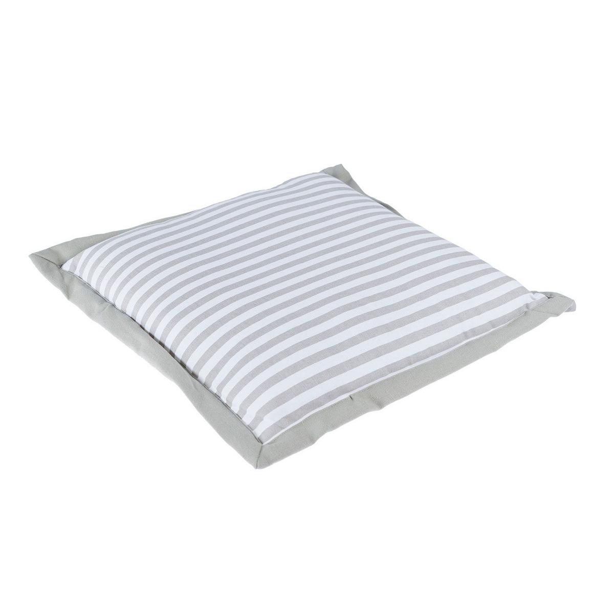 SITZKISSEN grau-weiß gestreift, 40/40/5 cm - Grau, Textil (40/40/5cm) - Homescapes