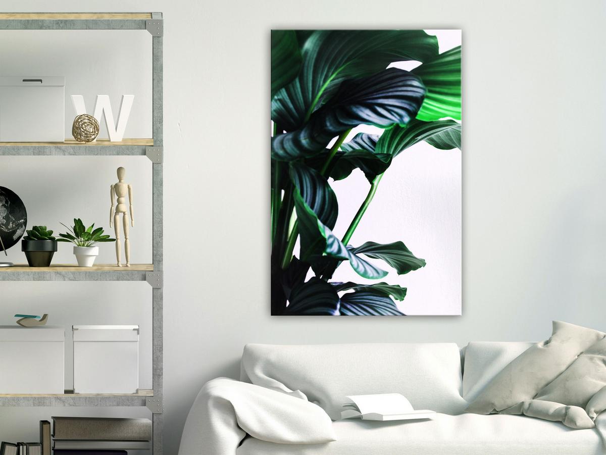 KUNSTDRUCK Grün 40/60 cm - Weiß/Grün, Textil (40/60cm) - KUNSTLOFT