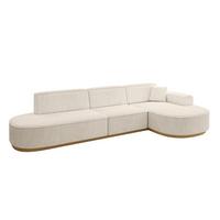 ECKSOFA Ottomane Rechts MARI-L2-v2 - 328x171x83 cm Beige Cord - Beige, Holzwerkstoff/Textil (171/328cm) - ALTDECOR