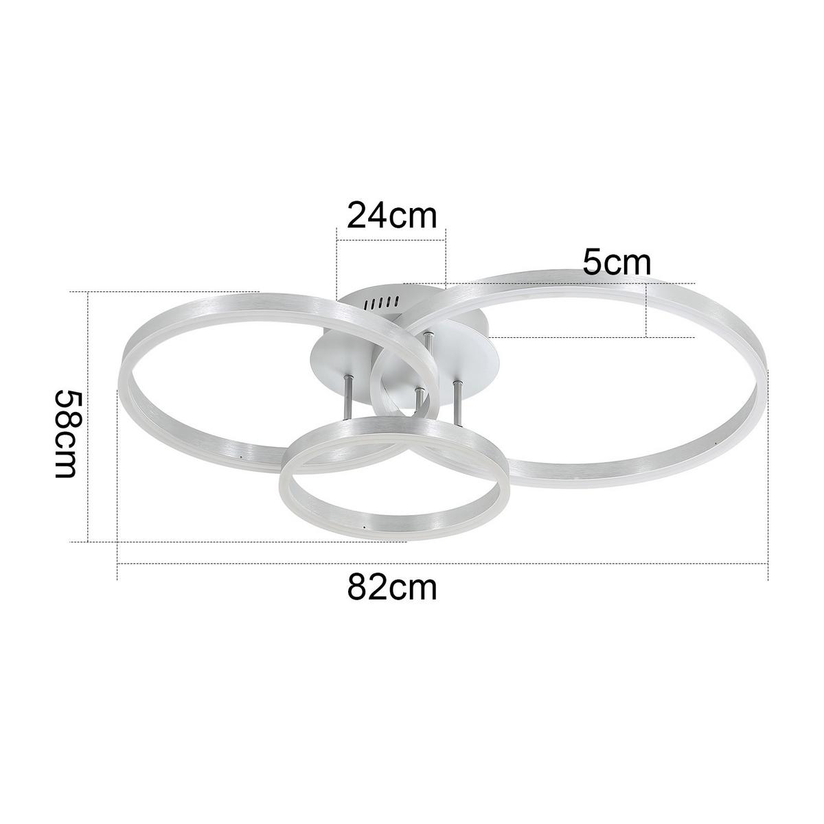 LED-DECKENLEUCHTE Kirak 58/24/82 cm - Silberfarben, Metall (82/58/24cm) - ZMH