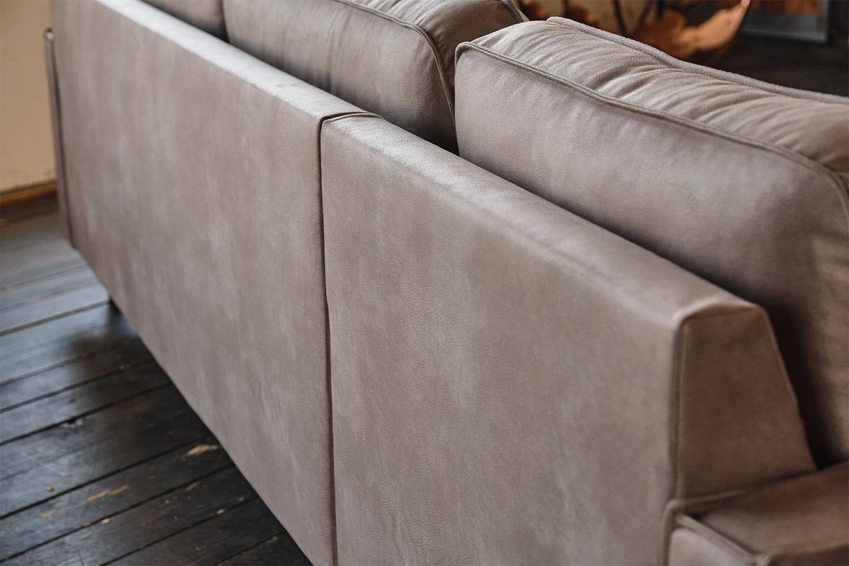 ECKSOFA VILNIUS Anthrazit Lederfaserstoff - Anthrazit/Schwarz, Leder/Metall (286/170cm) - KAWOLA