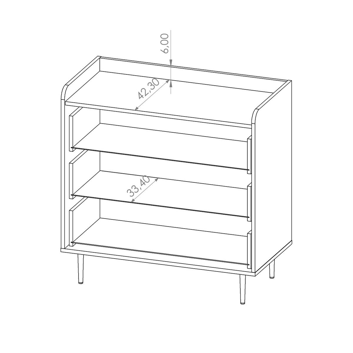 KOMMODE Vasilia mit 3 Schubladen, Brandy Castello - Eichefarben, Holzwerkstoff (90/90/45cm) - Beautysofa