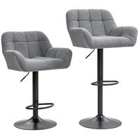 BARHOCKER 2er Set Polyester Stahl Grau - Grau, Textil (52.5/114/57.5cm) - HOMCOM