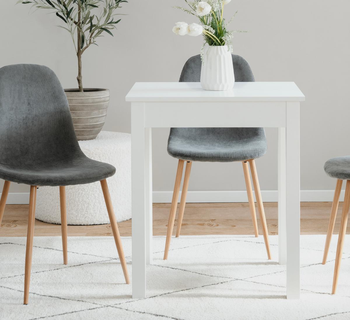 ESSTISCH weiß 60 x 67 cm, Küchentisch in modernem Design - Weiß, Holzwerkstoff/Kunststoff (67/60/76cm) - Furn.Design