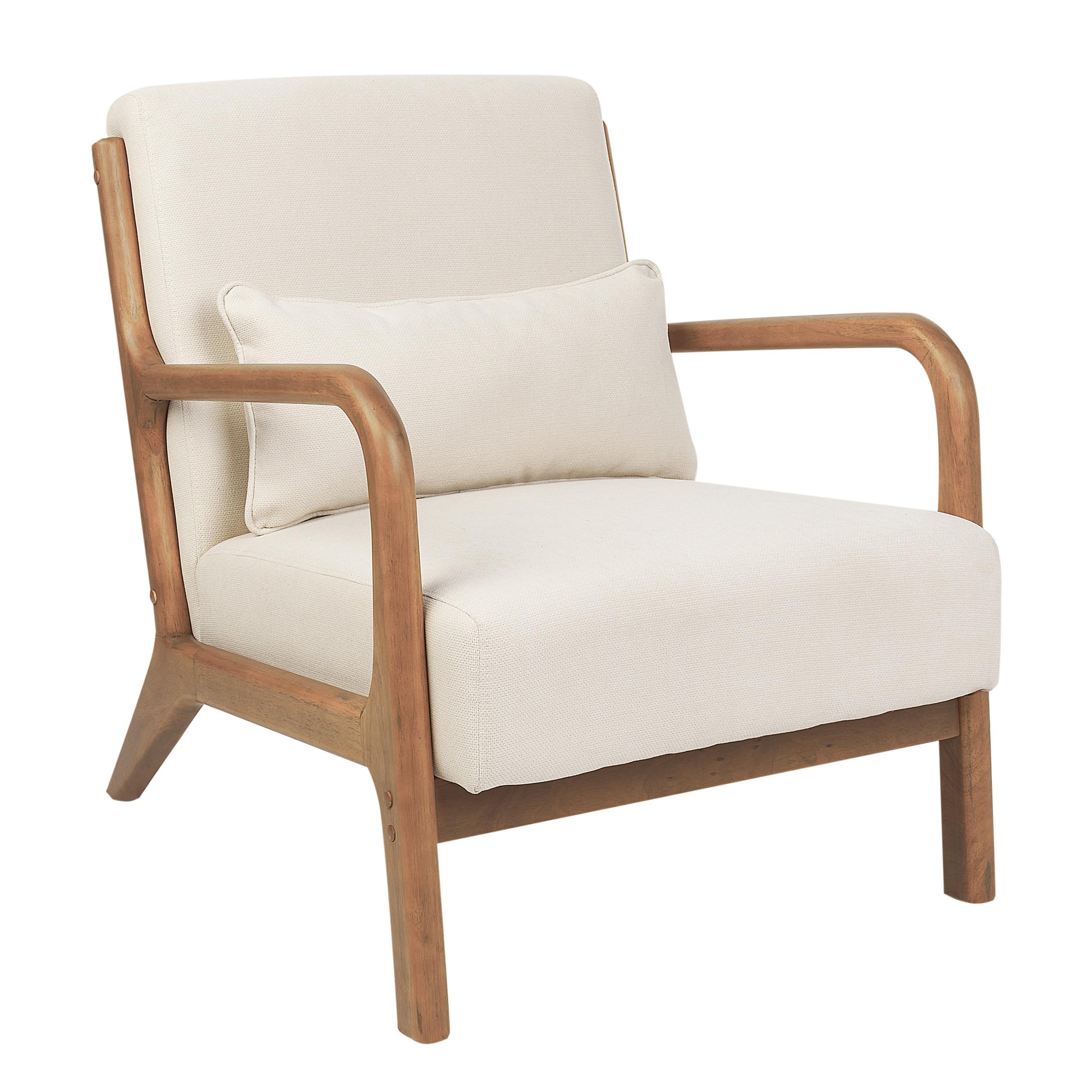 SESSEL Stoff Helles Beige Skovde - Hellbraun/Creme, Textil (65/78/80cm) - Beliani