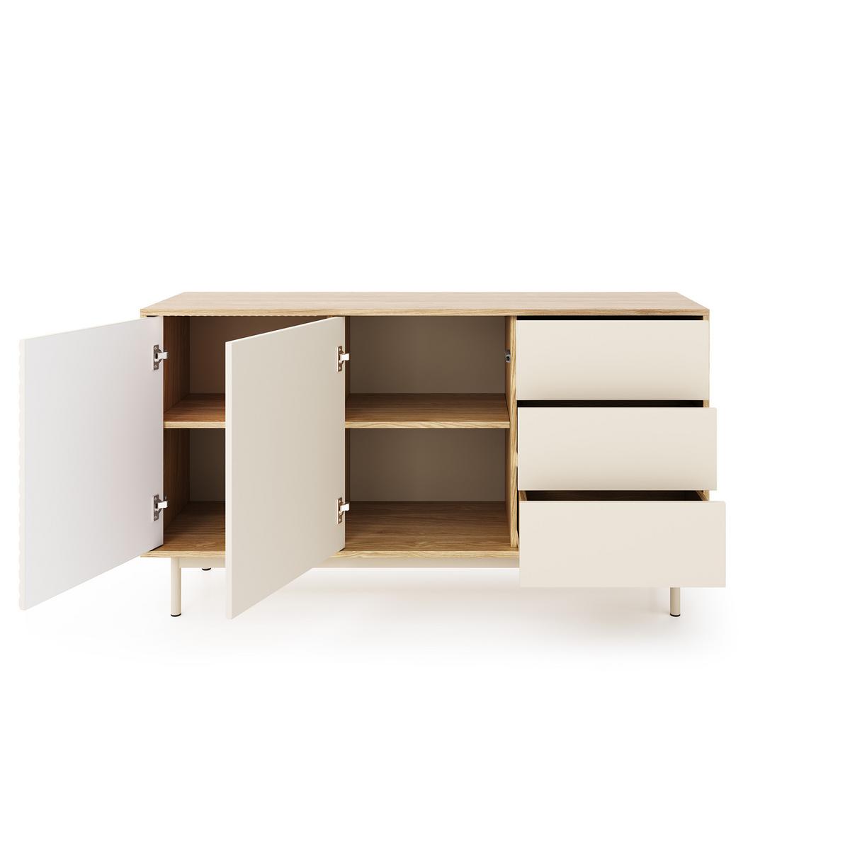 KOMMODE Terra mit 2 Türen und 3 Schubladen, Kaschmir/geölte Eiche - Kaschmir, Holzwerkstoff/Metall (140/77/40cm) - Beautysofa