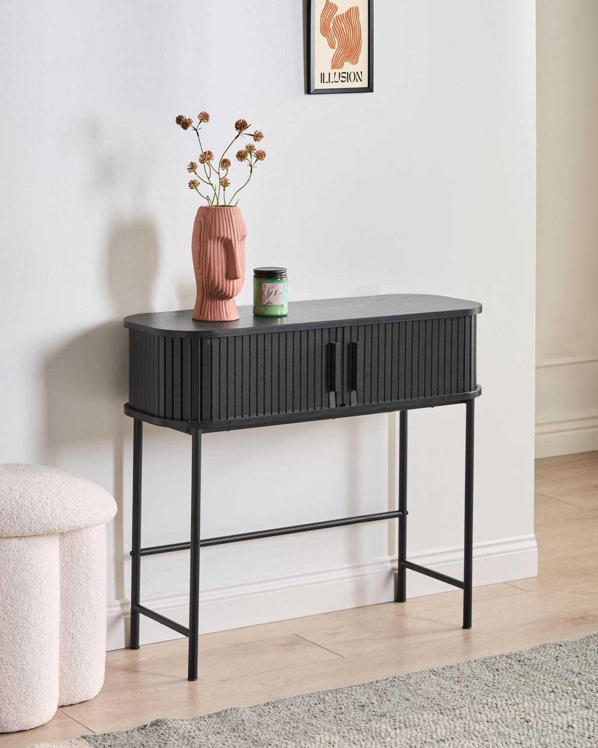 KONSOLENTISCH Schwarz Bradley - Schwarz, Holzwerkstoff (80/70/30cm) - Beliani