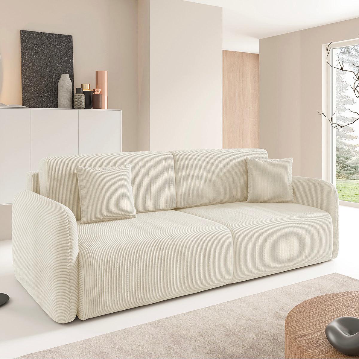 SOFA Dora 3 Sitzplätze Beige - Beige, Holz (233/92/110cm) - Petits-meubles