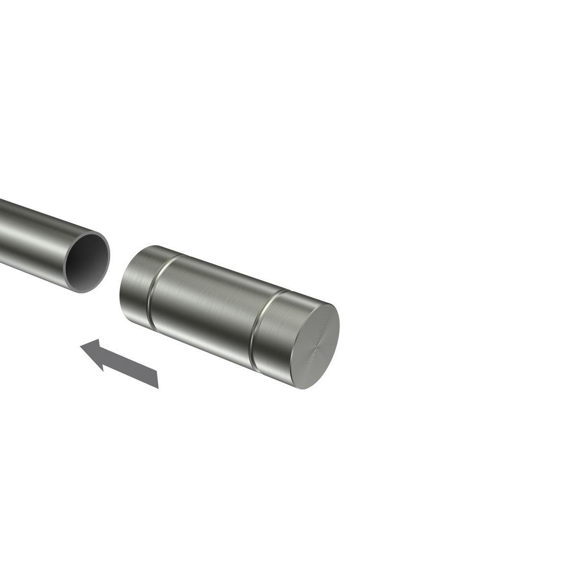 ENDSTÜCKE FÜR GARDINENSTANGEN 20 mm Ø, Elias Edelstahl, Packung 2 Stück - Edelstahlfarben, Metall (6/2.5/2.5cm) - INTERDECO