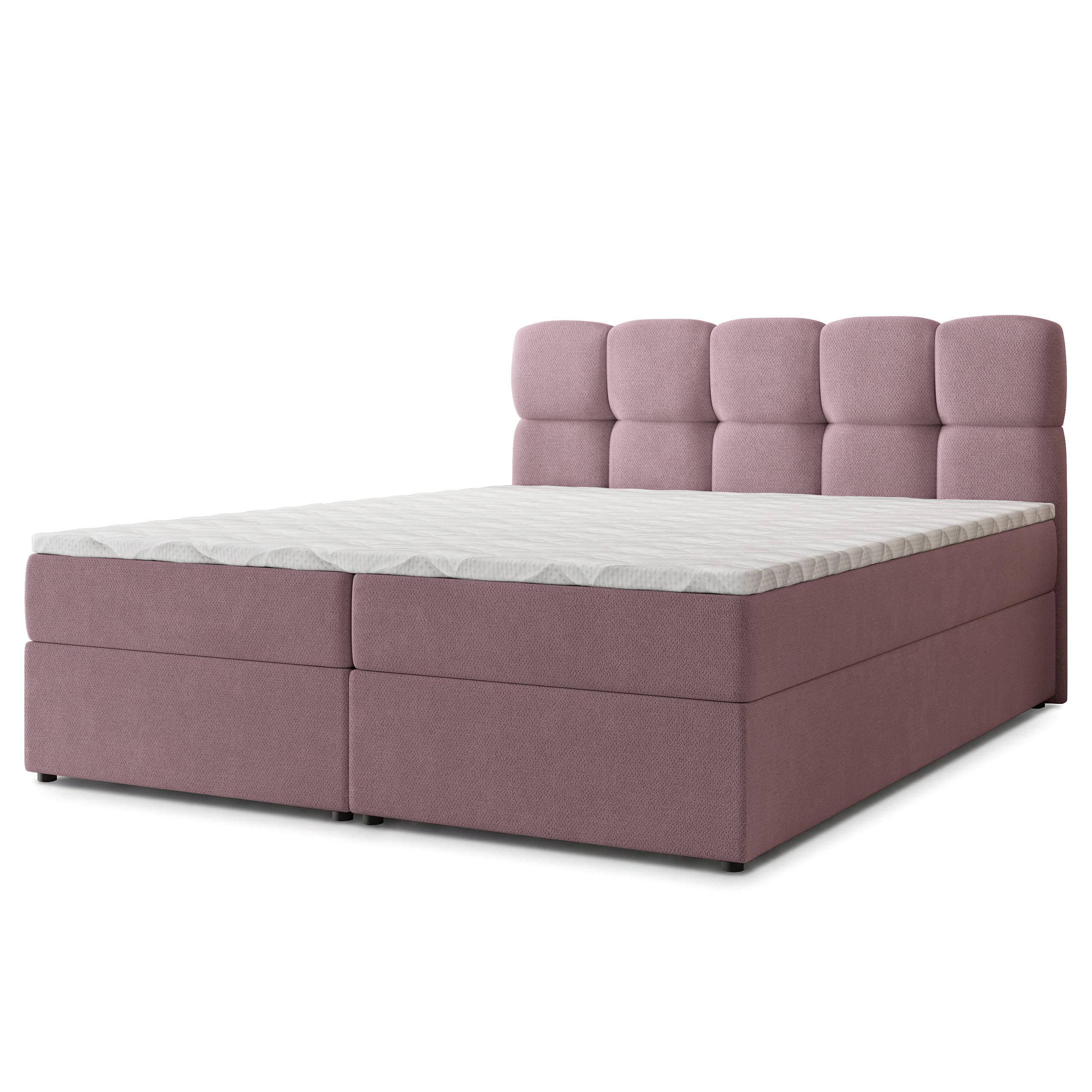 BOXBETT MERU 160x200 cm mit Matratze und Topper - Rosa - Rosa, Holz (160/200cm) - MASSENO
