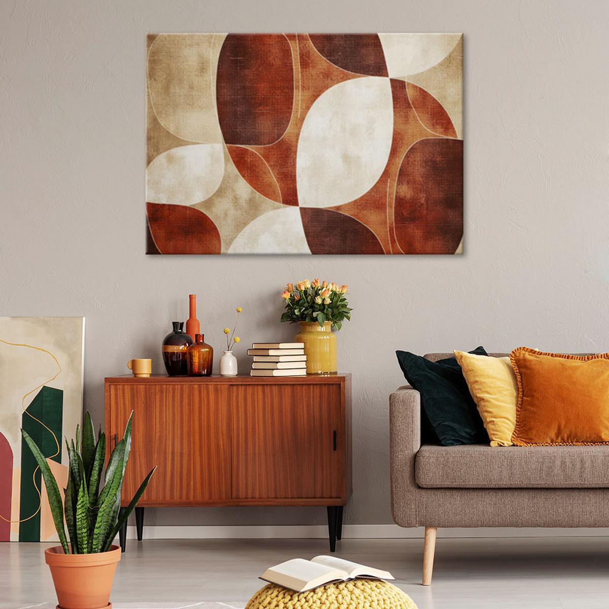 LEINWANDBILD Beige Vintage Abstraktion 100x70cm - Braun, Textil (100/70cm) - Feeby