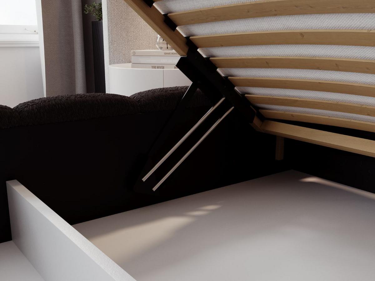 POLSTERBETT Modo 120x200 Bouclé-Stoff Schwarz - Schwarz, Textil (120/200cm) - Graingold