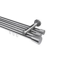 GARDINENSTANGE INNENLAUF Siteno Sitra 320 cm (geteilt in 2 x 160 cm), 3-läufig, 20 mm Ø Chrom - Chromfarben, Metall (320cm) - INTERDECO