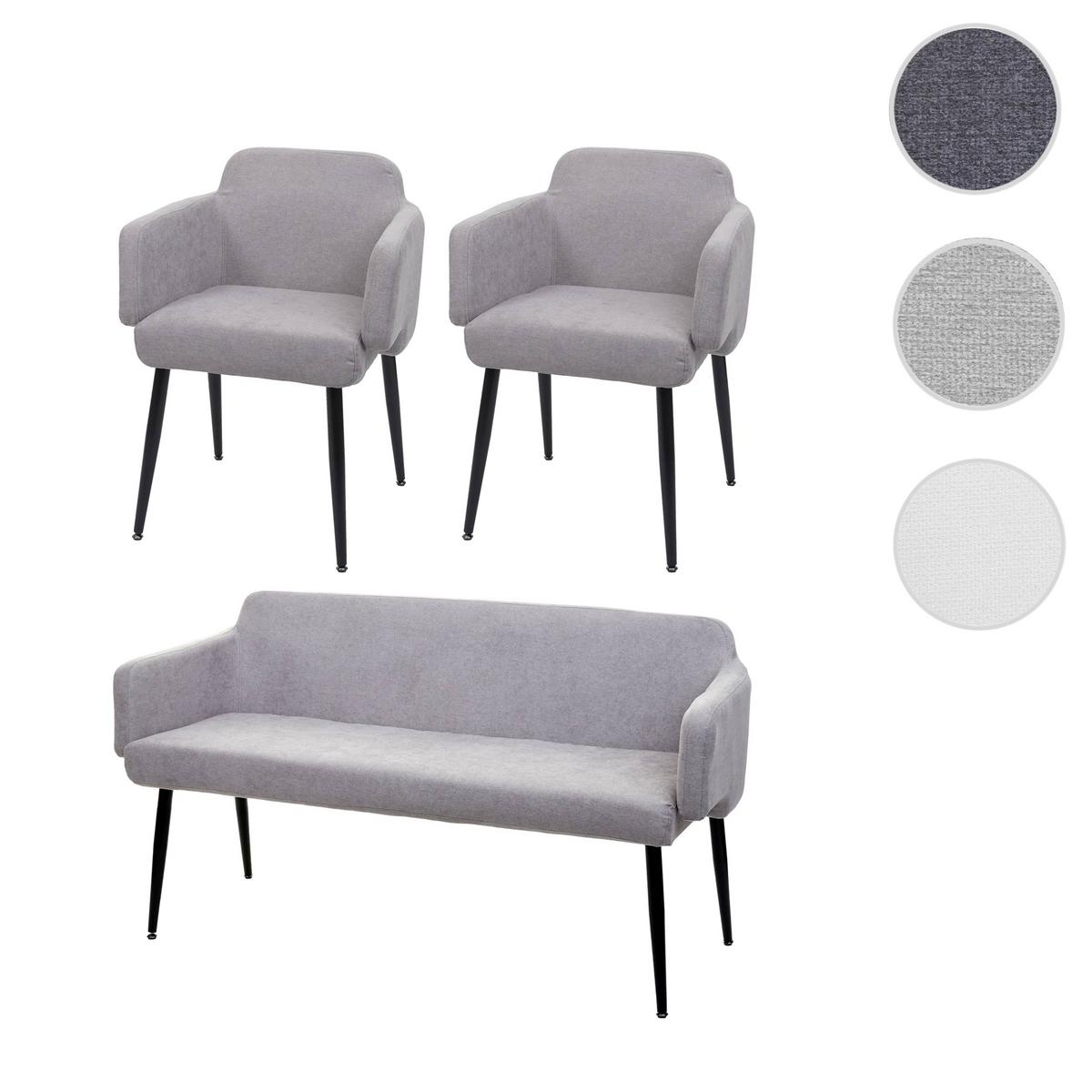 ESSZIMMER-SET Grau 3er-Set - Grau, Textil (133/77/56cm) - MCW