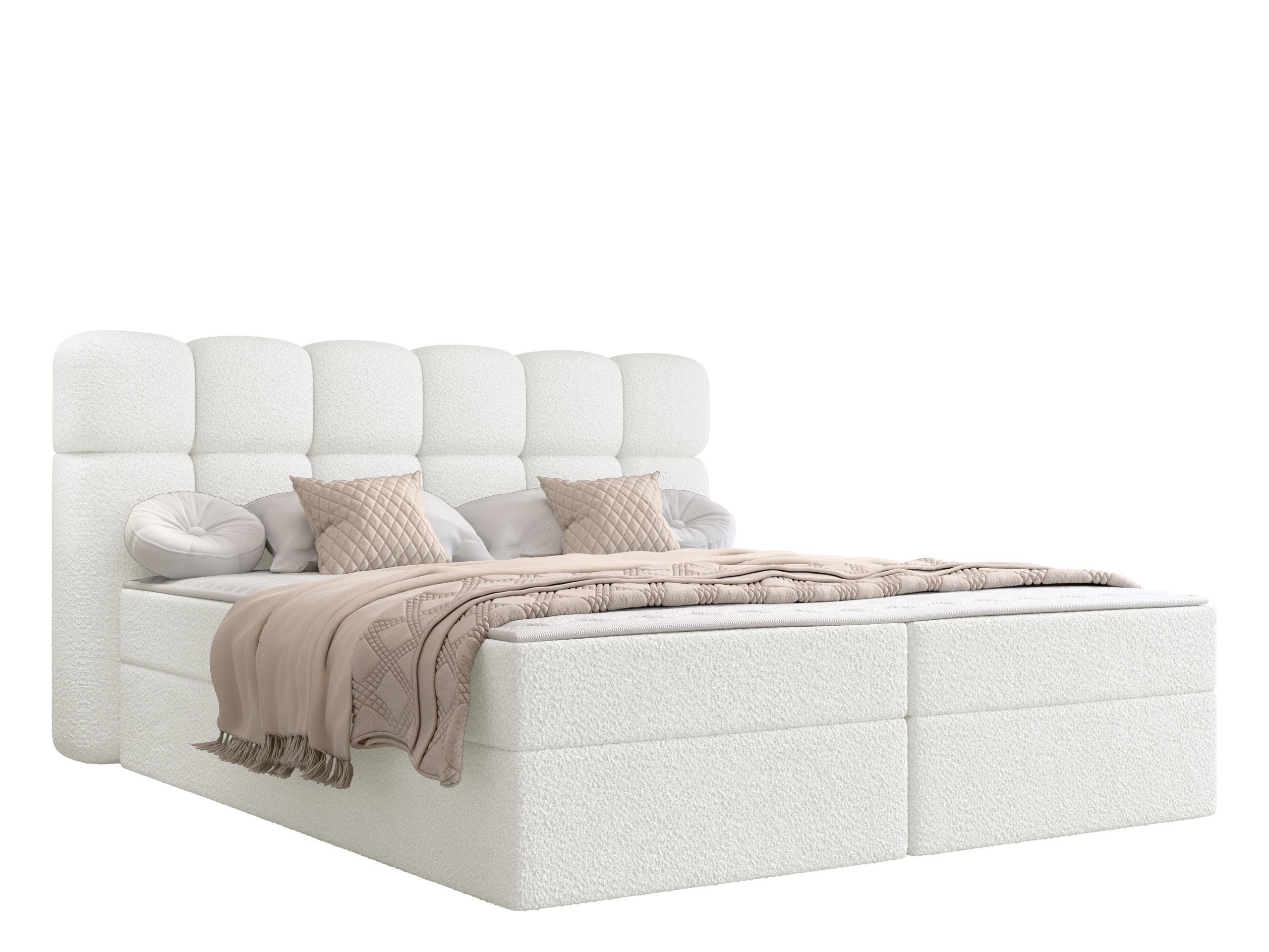 BOXBETT Softi 2 Boucle - H3 - Creme/Schwarz, Holz/Holzwerkstoff (180/200cm) - MIRJAN24