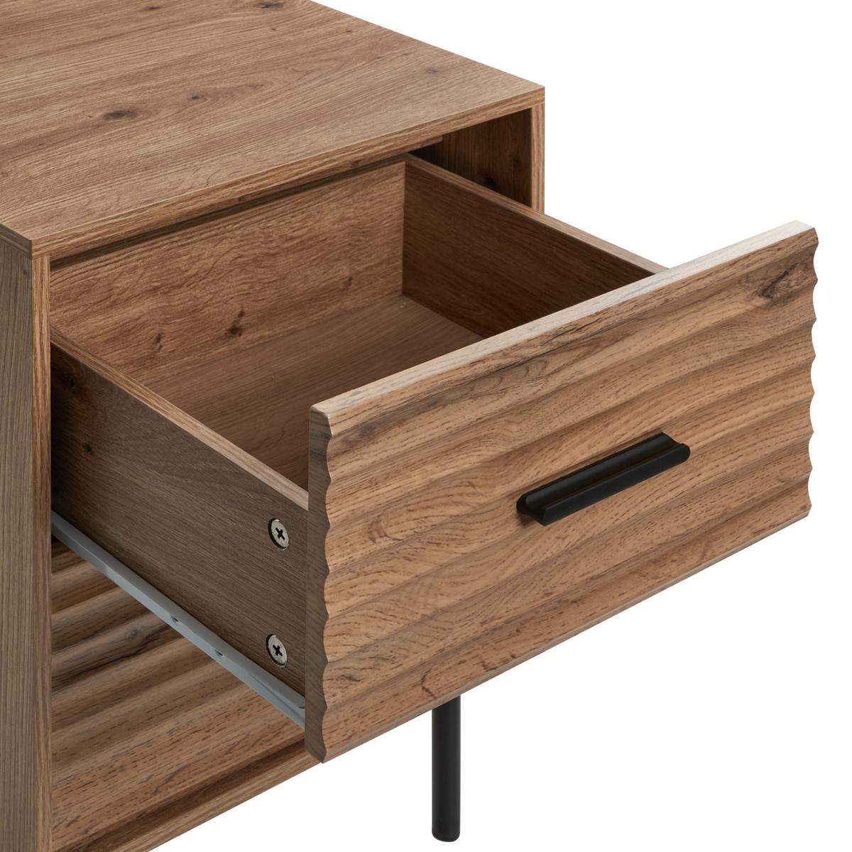 NACHTTISCH mit 2 Schubladen Hellbraun Walgett - Hellbraun, Holzwerkstoff (39/40/54cm) - Beliani