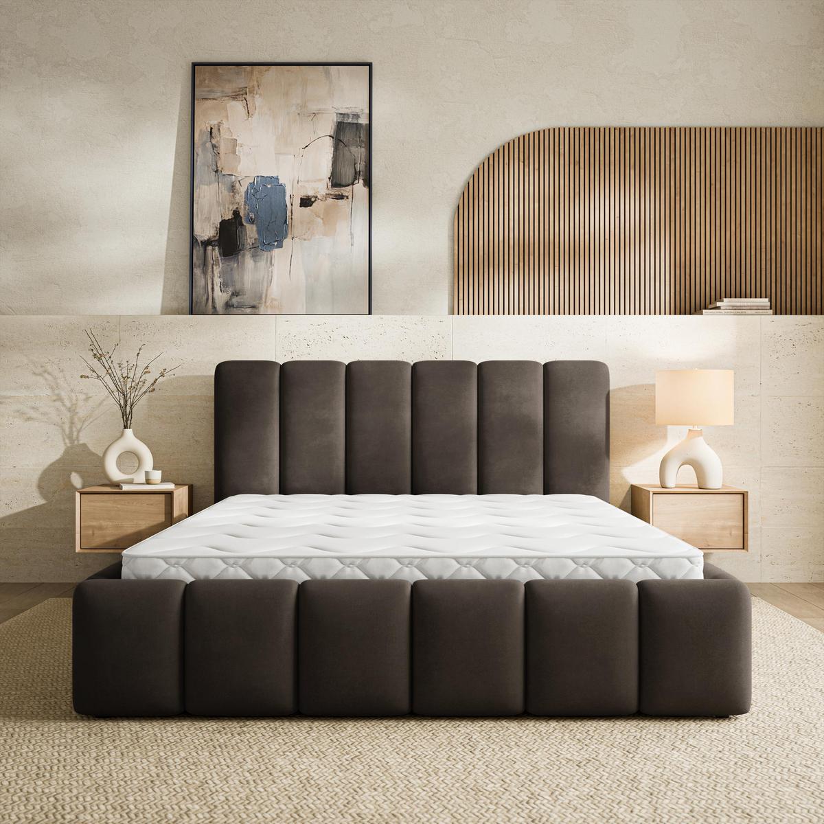 POLSTERBETT RANIS 200x200 cm mit Bettkästen - Braun - Braun, Holz/Textil (200/200cm) - MASSENO