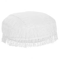 POUF Oulad 50/50/20 cm - Weiß, Naturmaterialien/Textil (50/20/50cm) - Beliani