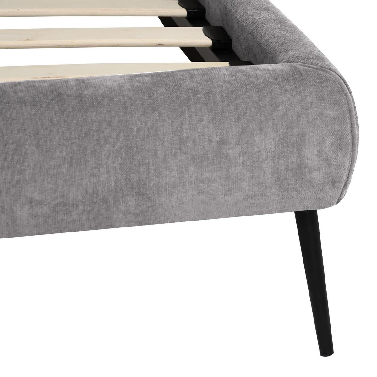 POLSTERBETT Nuit, Doppelbett 160x200 cm mit Schaumstoffmatratze 10 cm, Chenille-Stoff, Grau - Grau, Textil (160/200cm) - Beautysofa