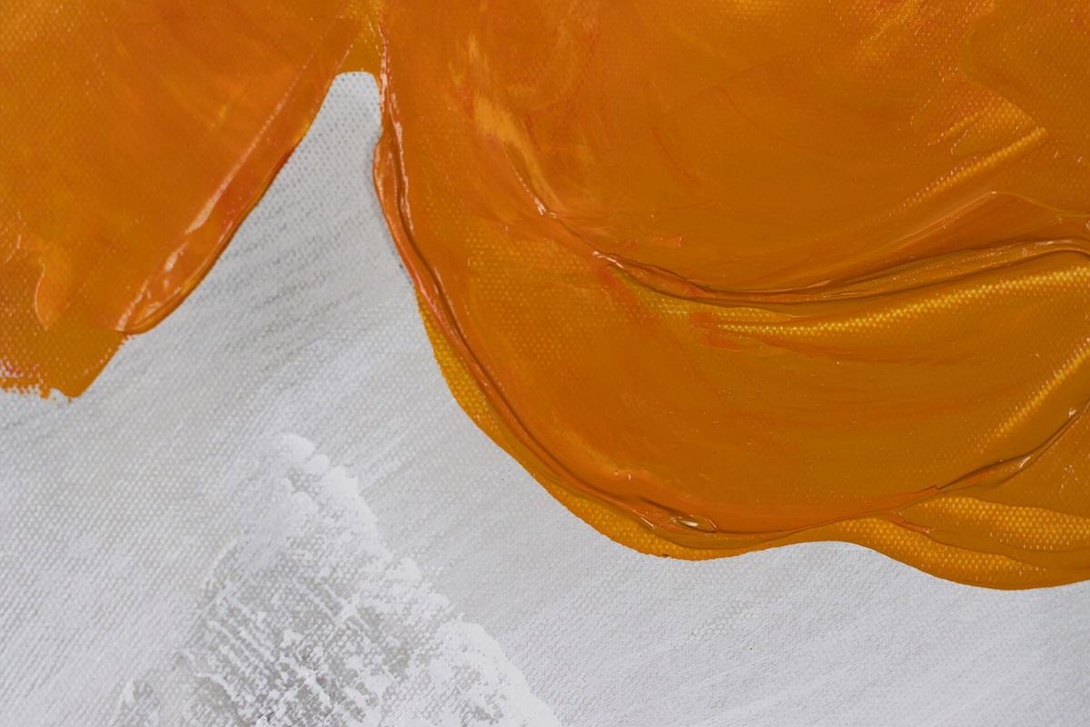 ACRYLBILD HANDGEMALT 60/90 cm - Orange/Grau, Holz/Textil (60/90cm) - KUNSTLOFT