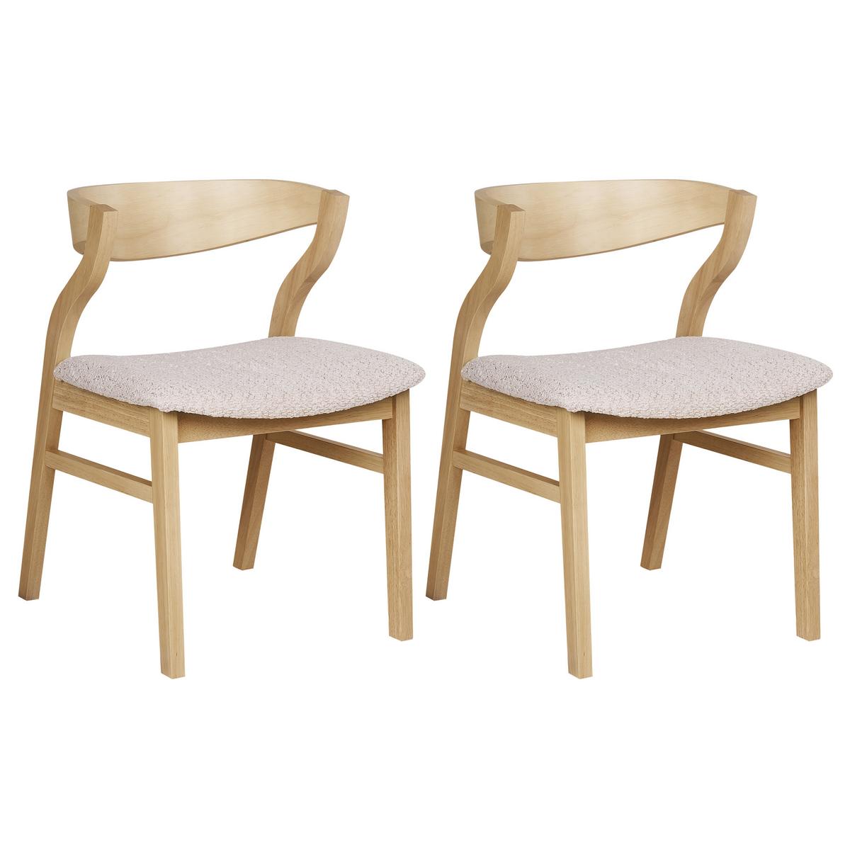 ESSZIMMERSTUHL 2er-Set Hellbeige Maroa - Beige/Braun, Holzwerkstoff (51/72/46cm) - Beliani