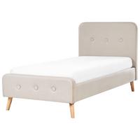 POLSTERBETT 90x200 cm Beige Rennes - Beige, Textil (90/200cm) - Beliani
