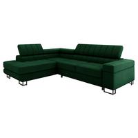 ECKSOFA Laris Premium, Seite: Links - Schwarz/Grün, Holz/Textil (271/203cm) - MIRJAN24