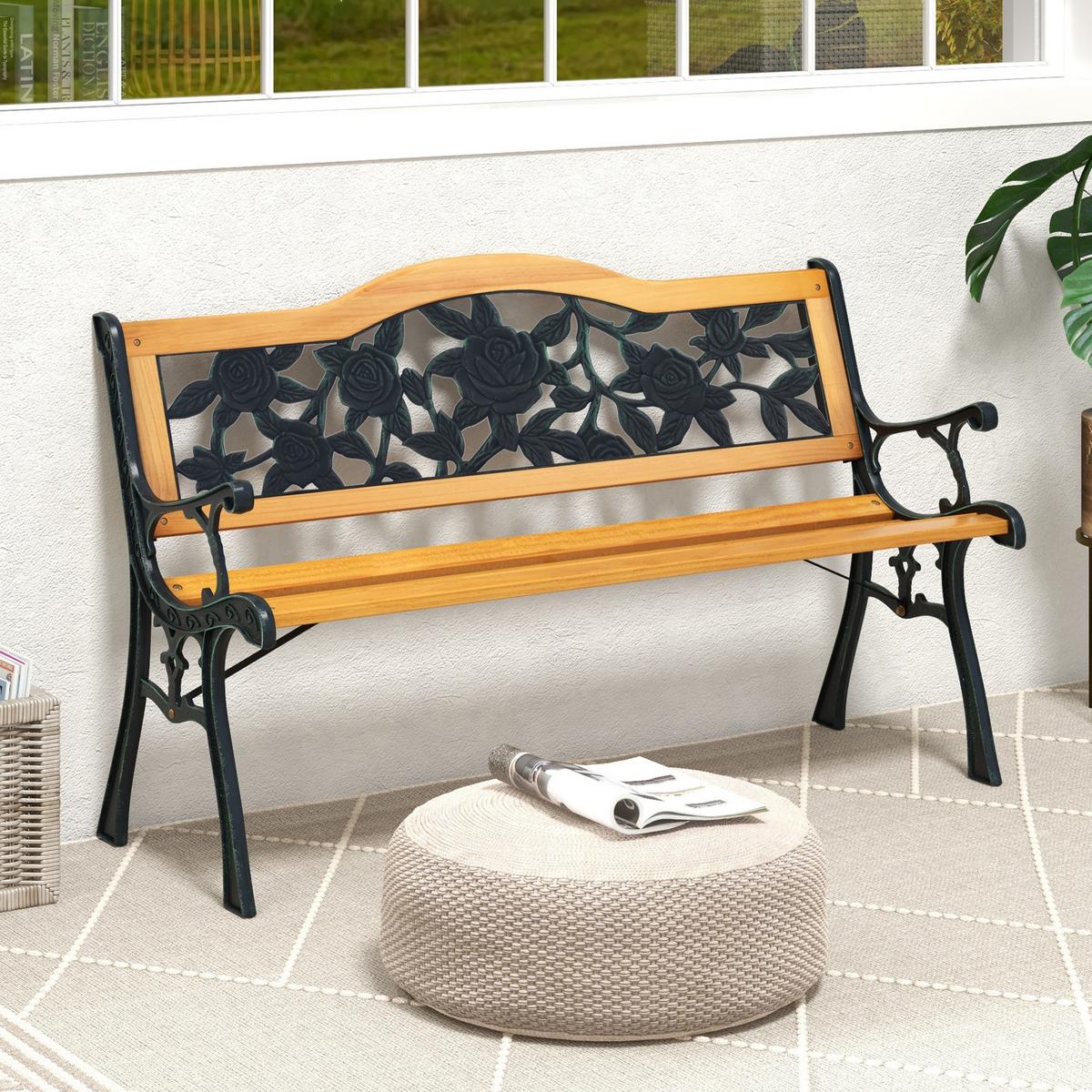 PARKBANK Natur - Naturfarben, Holz (127.5/73.5/52.5cm) - COSTWAY