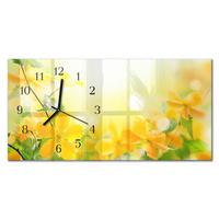 WANDUHR aus Glas 60x30 cm - Blumen - Gelb, Glas (60/30/0.4cm) - TULUP