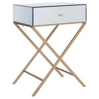 BEISTELLTISCH Spiegeleffekt rechteckig 40/50 cm Vivy - Silberfarben/Goldfarben, Glas (40/50/70cm) - Beliani