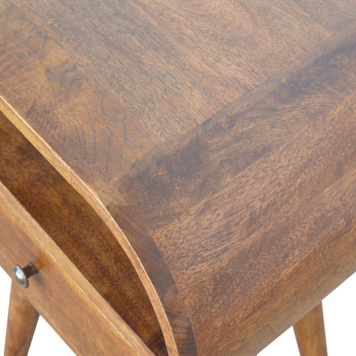 NACHTTISCH LUNA - Kastanienfarben/Messingfarben, Holz/Metall (45/54/35cm) - Artisan Furniture