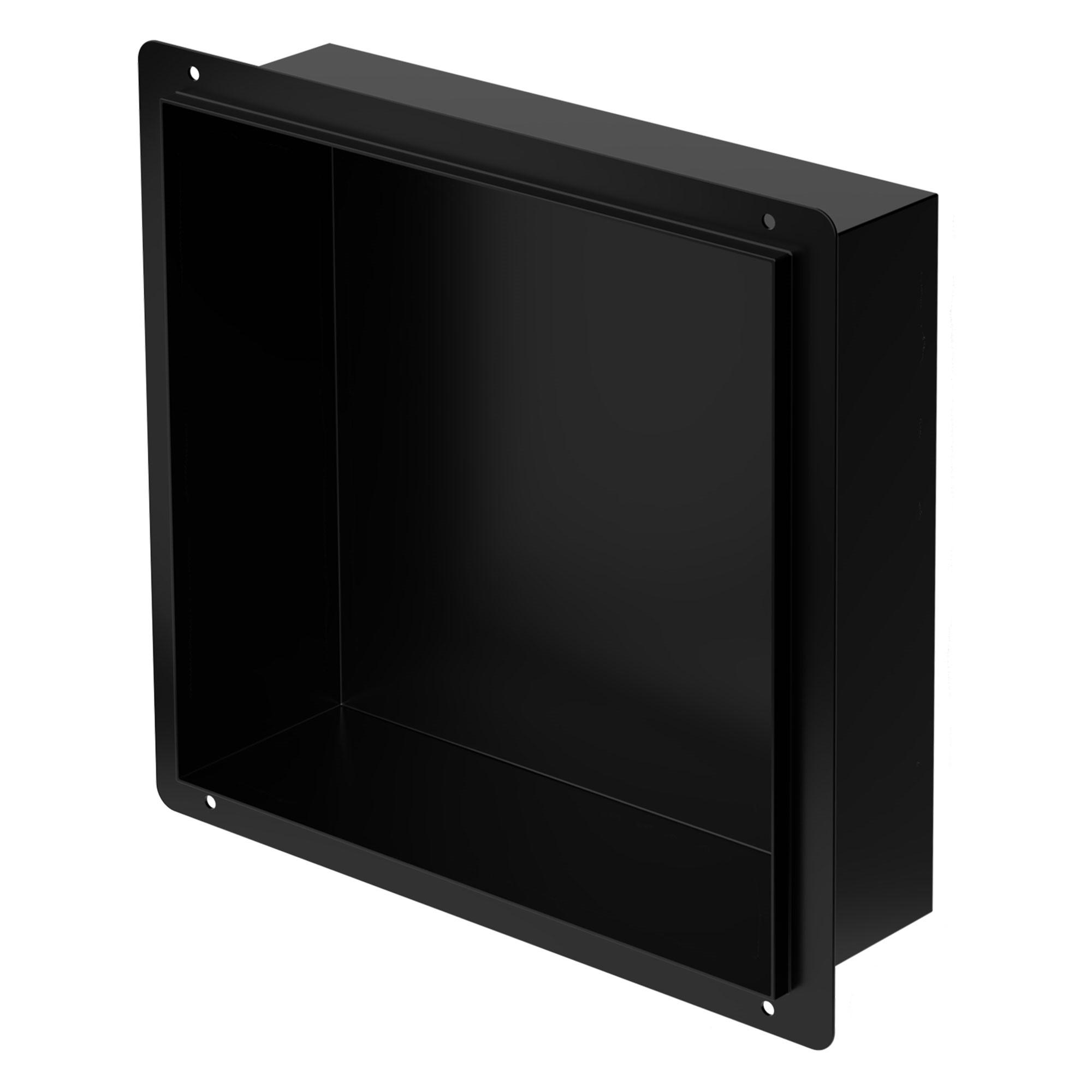 DUSCHNISCHE Schwarz 30/30 cm randlos - Schwarz, Metall (30/30/10cm) - LuxeBath