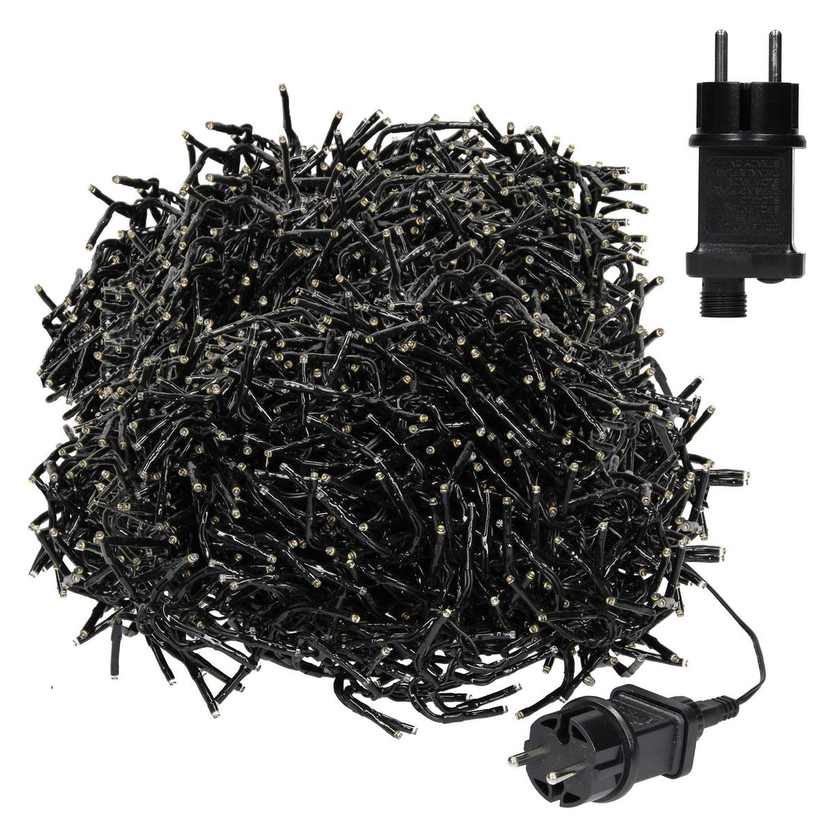 LED LICHTERKETTE Cluster Außen Innen 19,9 m Weihnachtsbeleuchtung 1536 LED Warmweiß - Weiß, Kunststoff (2290cm) - ECD-Germany