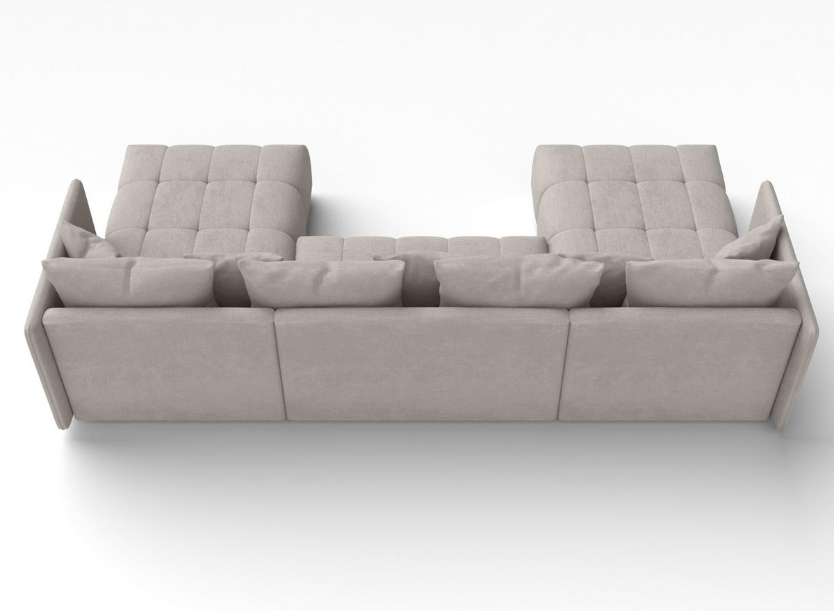 WOHNLANDSCHAFT Mersino Beige 353/180/83 cm – Wohnlandschaft fürs Wohnzimmer - Beige/Schwarz, Kunststoff/Textil (353/83/180cm) - AX Living