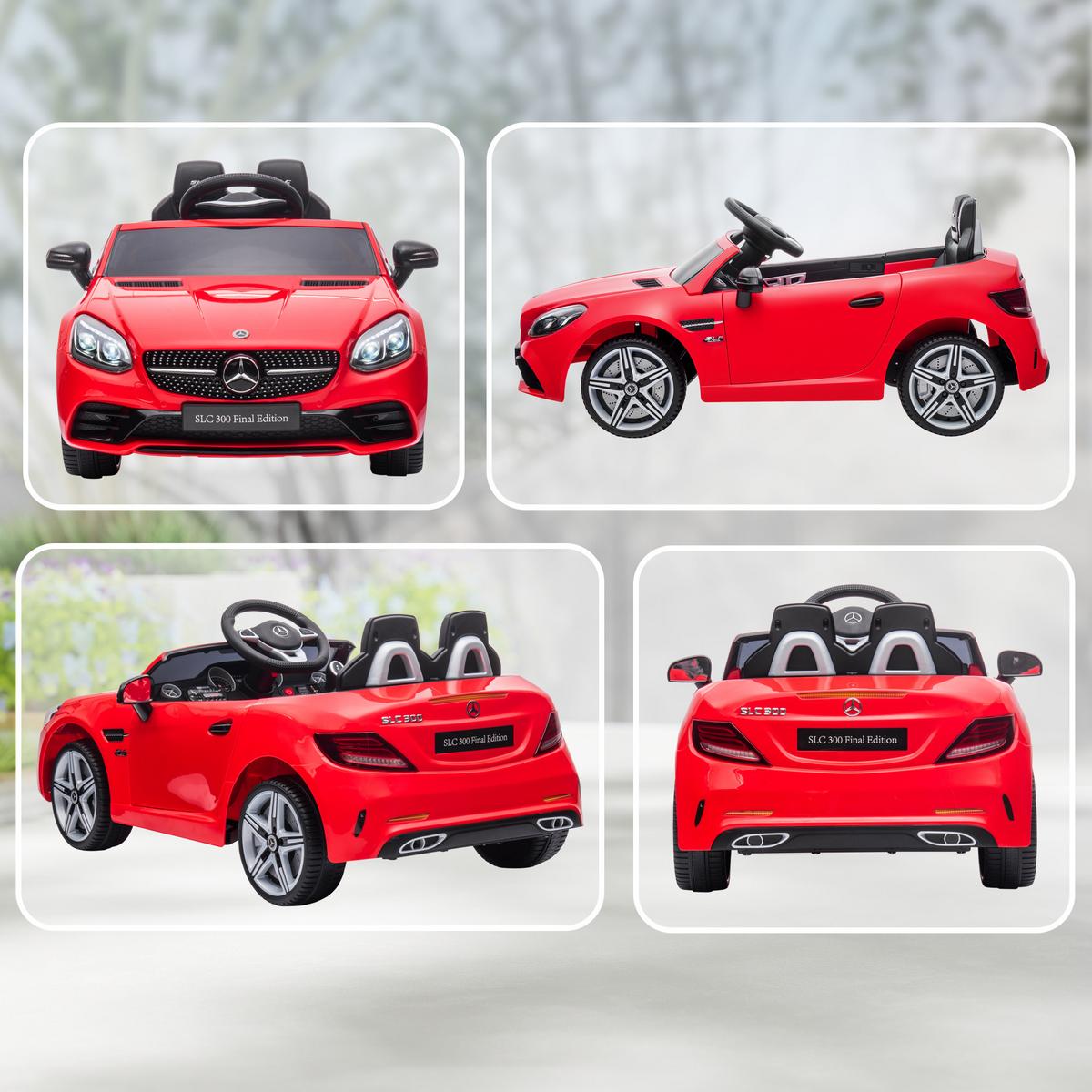 KINDER Elektroauto, 12V Kinderfahrzeug mit 2,4G-Fernbedienung, Musik USB - Rot, Metall (107/62.5/44cm) - AIYAPLAY
