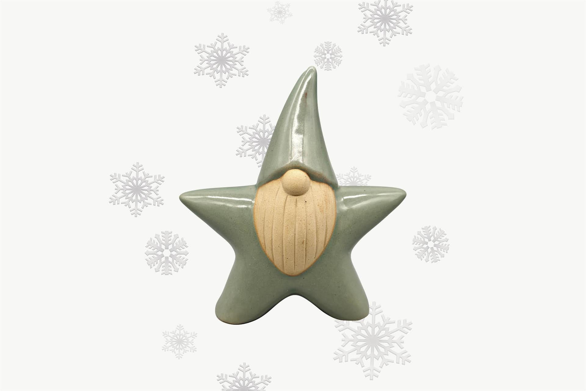 Sternförmiger grüner Weihnachtsmann 