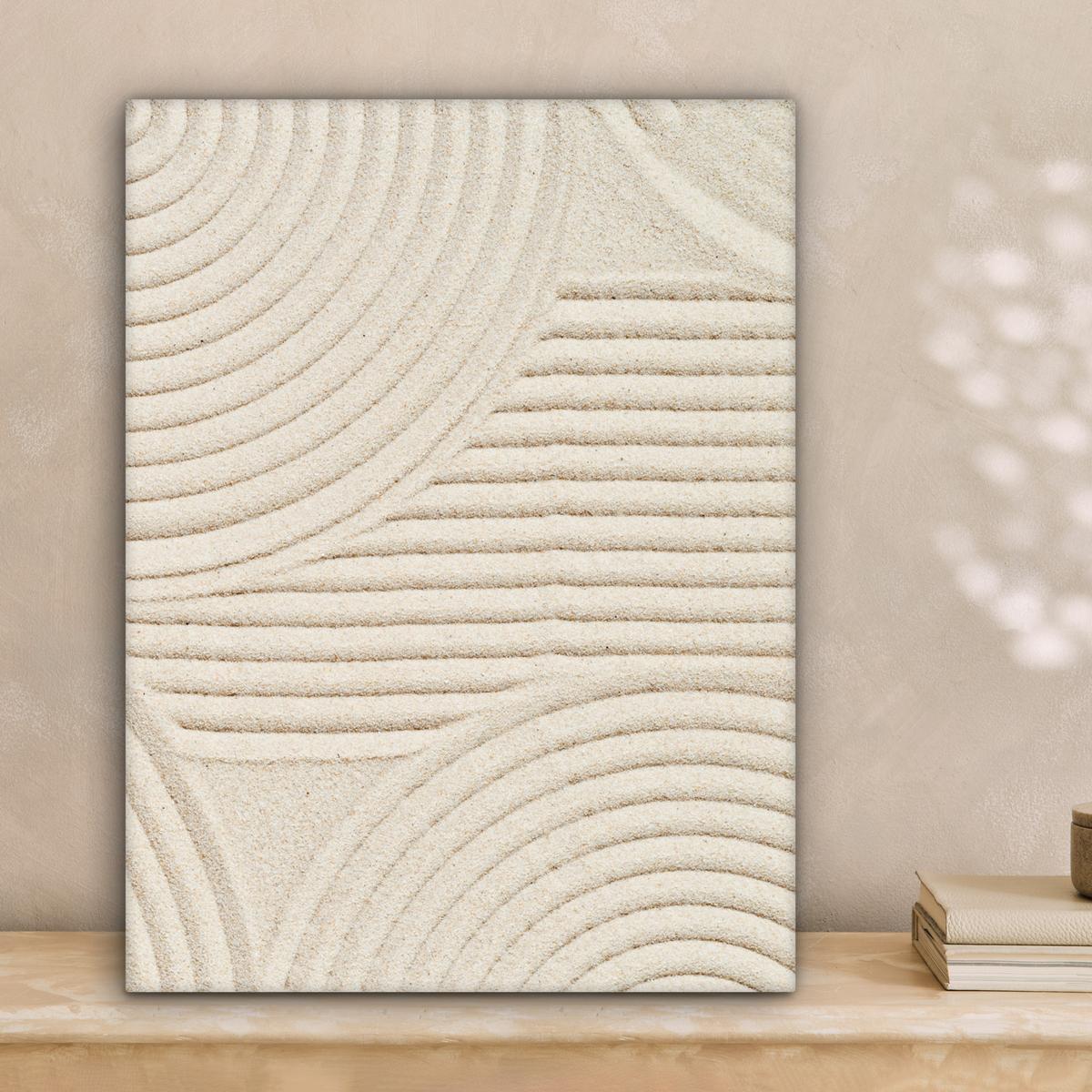 LEINWANDBILD Muster - Abstrakt - Weiß Room Decor 30x40 cm - Beige, Textil (30/40cm) - MuchoWow