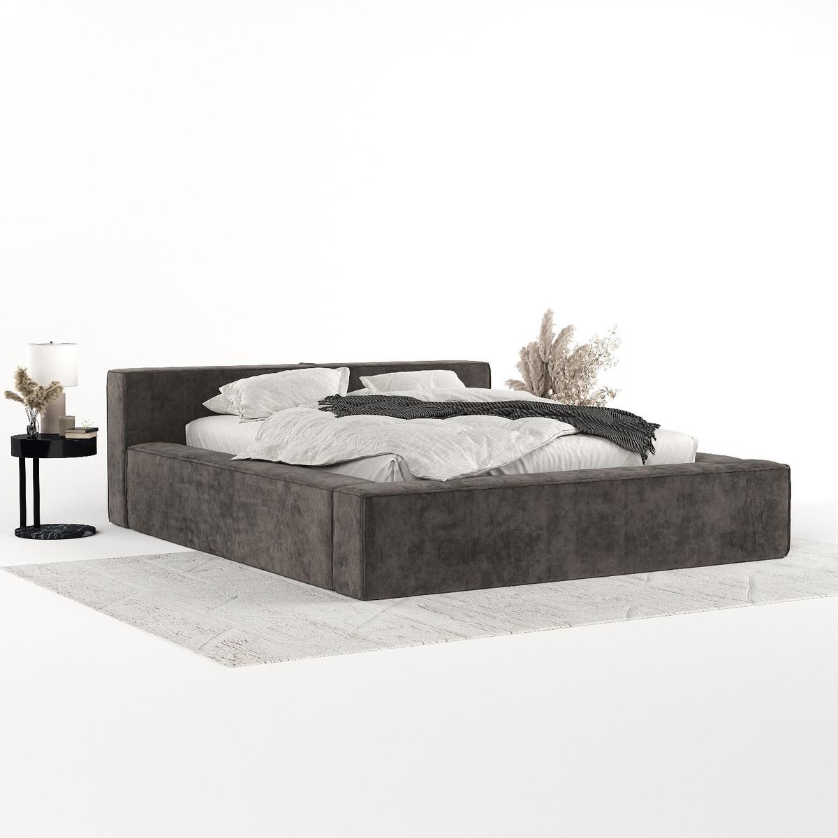 POLSTERBETT Casto mit Stauraum 160/200 cm Braun im Terra NW Stoff - Schwarz/Naturfarben, Holz/Holzwerkstoff (160/200cm) - AltaBeds