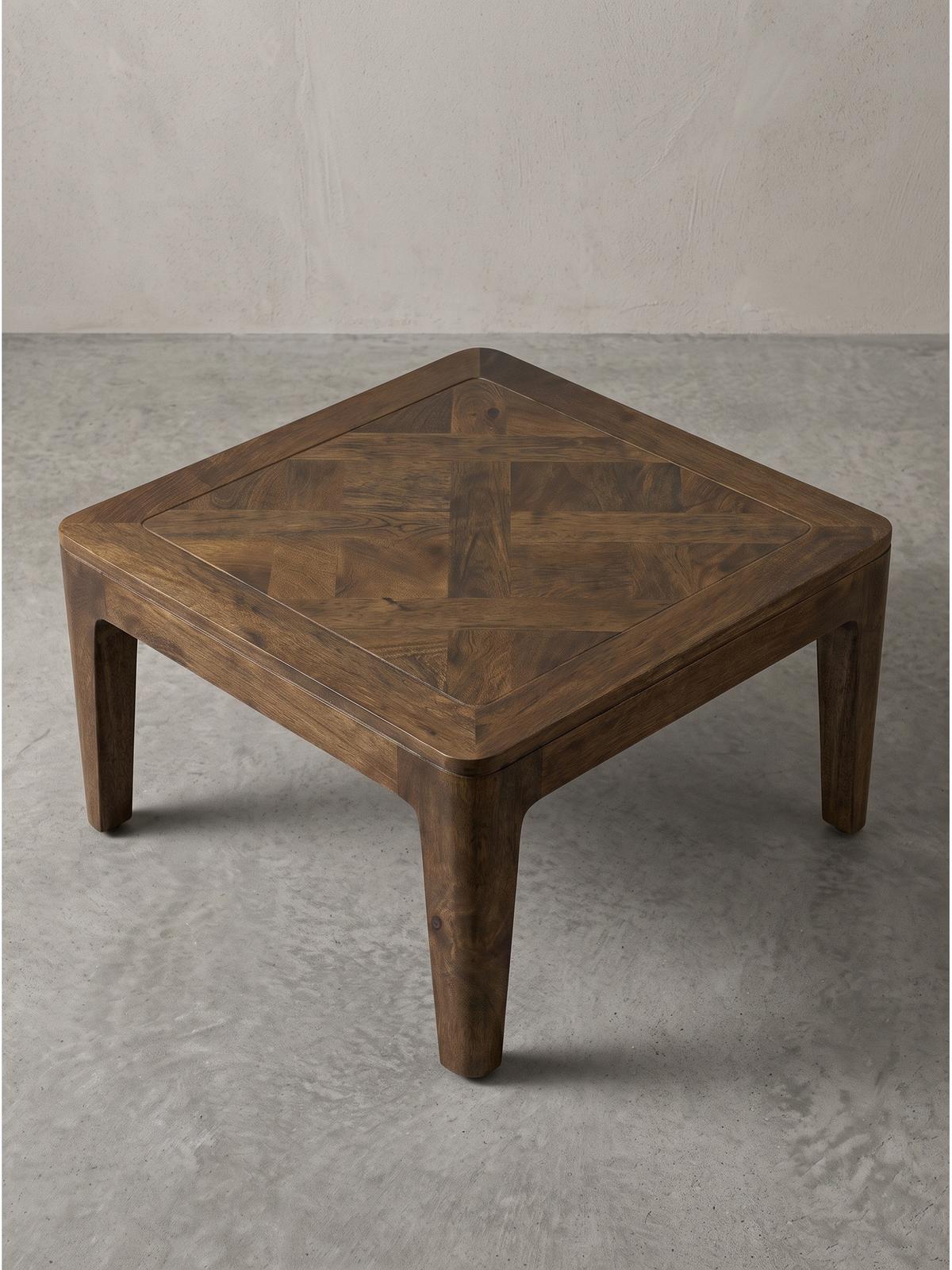 SOFATISCH LOIRE, Mango Massivholz, handgefertigt, Nussbaum-Mango, 60 x 60 x 32 cm - Braun, Mangoholz/Holz (60/60/32cm) - KADIMA DESIGN