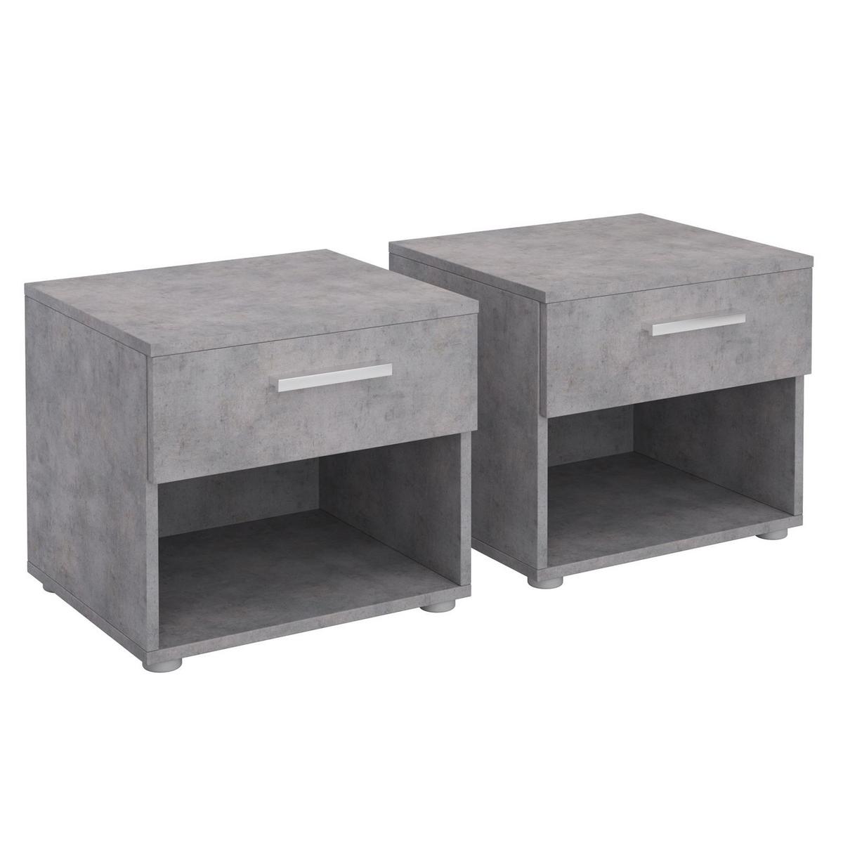 NACHTTISCH MARY 2ER-SET - Grau, Holzwerkstoff (42/38/30cm) - CARO-Möbel