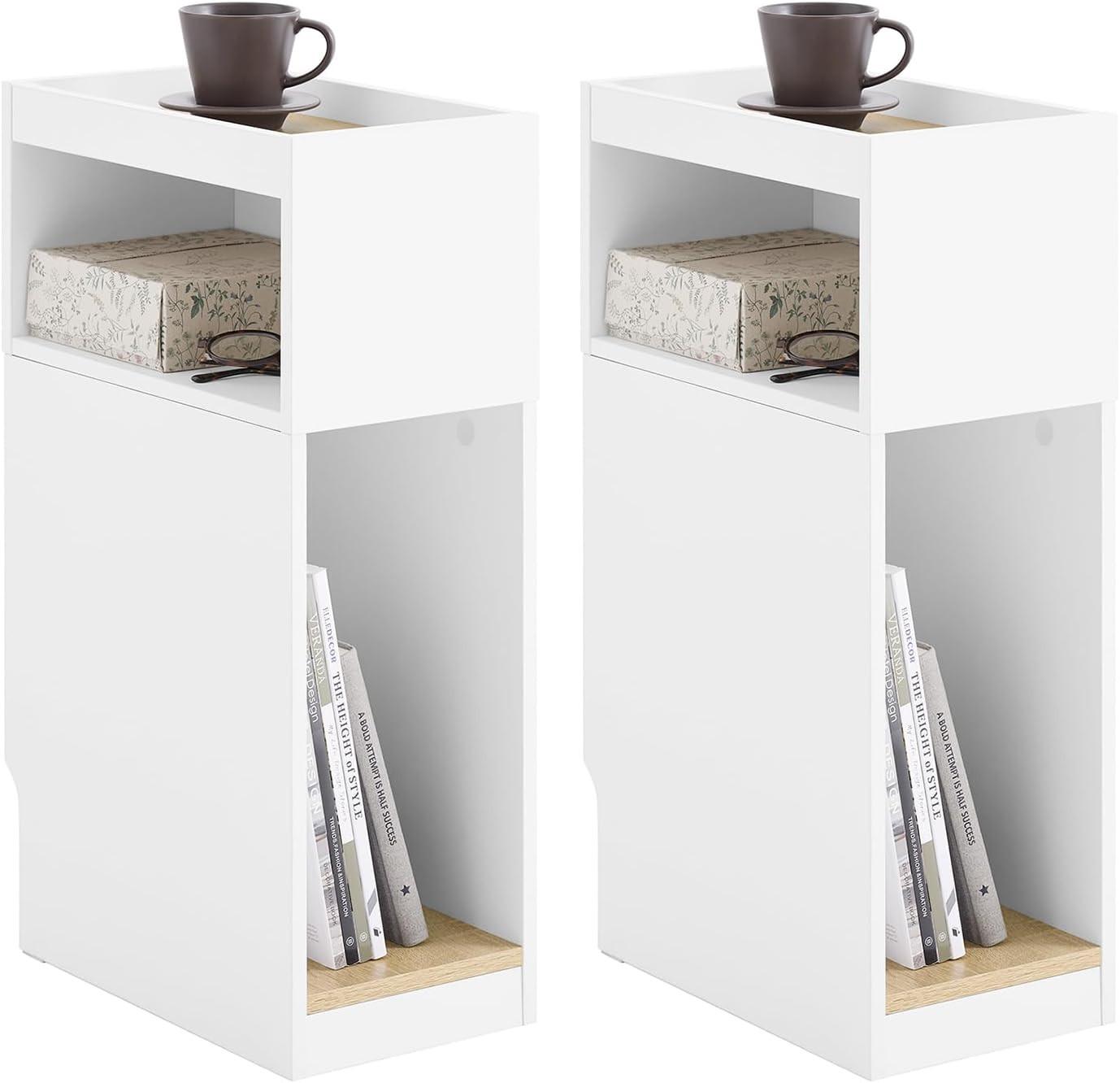 NACHTTISCH mit offenen Fächern FBT171-WNx2 - Ahornfarben, Fell (35/60/20cm) - SoBuy