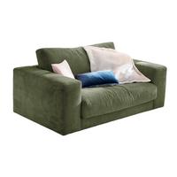LOVESEAT MADELINE Grün Cord - Schwarz/Olivgrün, Kunststoff/Textil (170/86/127cm) - KAWOLA