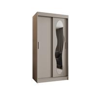 SCHIEBETÜRENSCHRANK mit Spiegel ULTRA 200/100/62 2-türig - Kaschmir/Silberfarben, Holz (100/200/62cm) - MÖBEL KRYSPOL