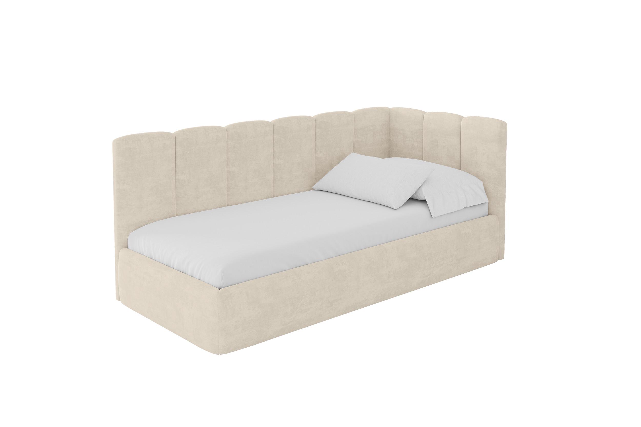 EINZELLBETT Jugendbett mit Bettkasten, Links - DEXY 100x200 Beige - Beige, Holzwerkstoff/Textil (100/200cm) - ALTDECOR