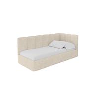EINZELLBETT Jugendbett mit Bettkasten und Matratze H3/H4, Links - DEXY 80x200 Beige - Beige, Holzwerkstoff/Textil (80/200cm) - ALTDECOR